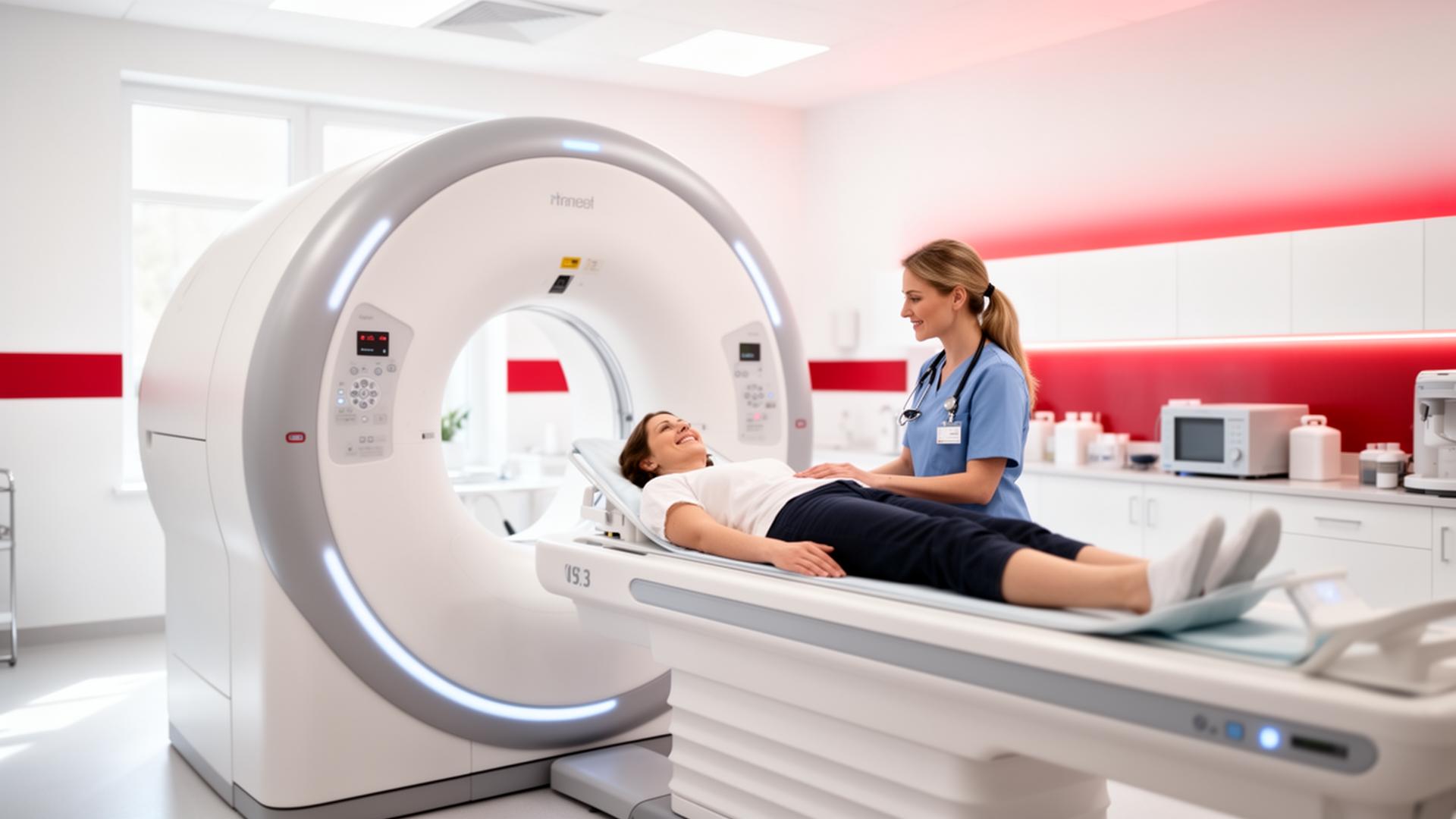 Patient receiving a scan at Anvi Diagnostic Centre
